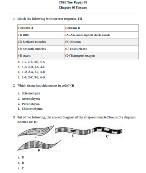 Science Worksheet 9th Std. CBSE Board NCERT Based With Answers