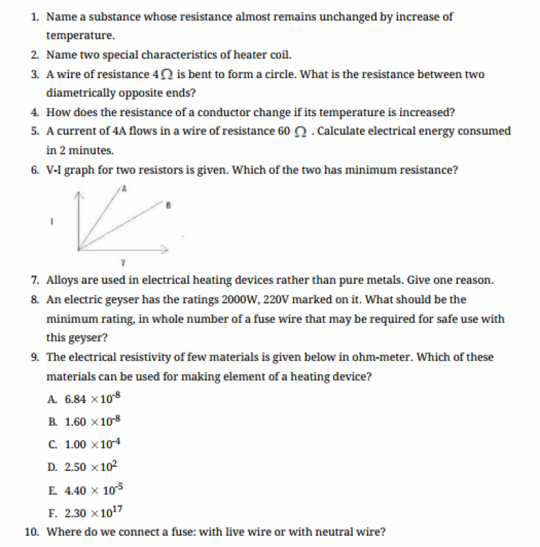 science worksheet 10th class cbse board with answers in