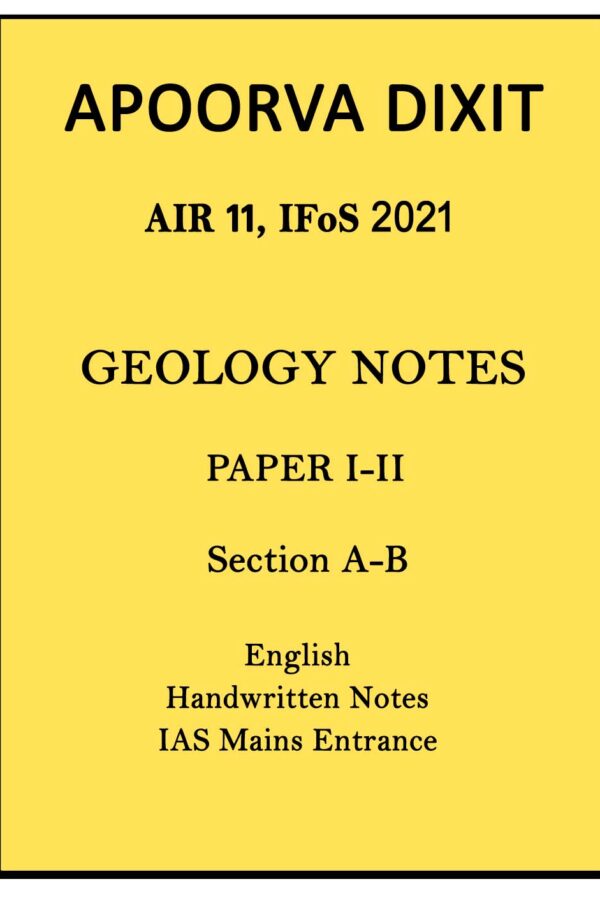 Geology Optional Printed Notes Brilliant Tutorials For IAS, IFoS Entrance